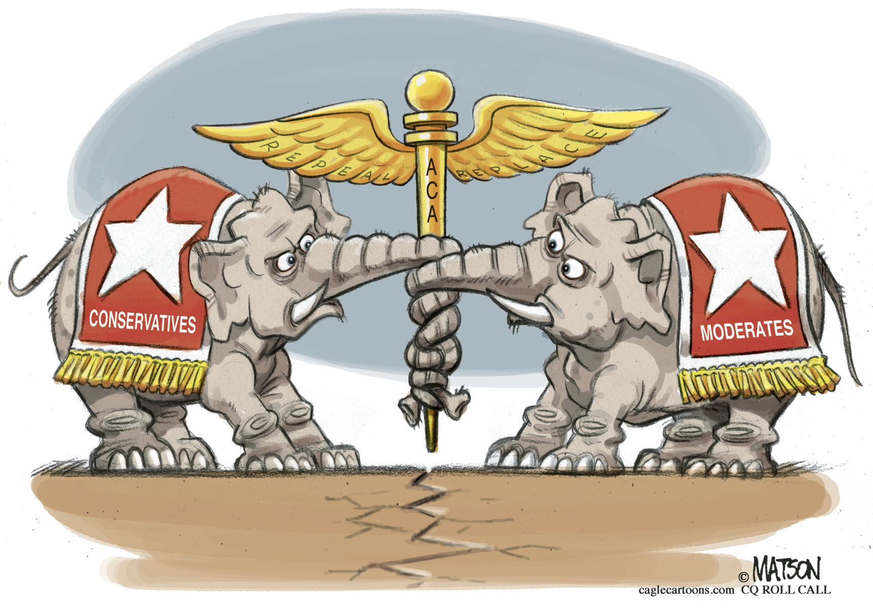 Republican Health Care Reform Tug of War by RJ Matson, Roll Call